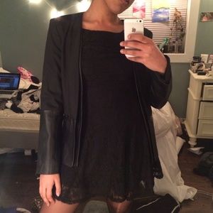 Black leather blazer