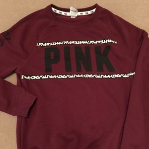 VS pink maroon crew neck
