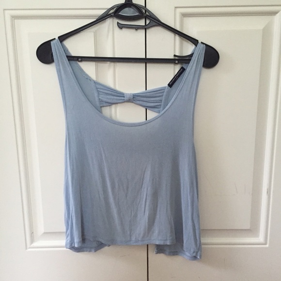 Brandy Melville Light Blue Bow-back Tank Top - Picture 1 of 3