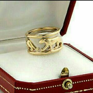 14k Solid Gold Luxury Panther Stalking Ring