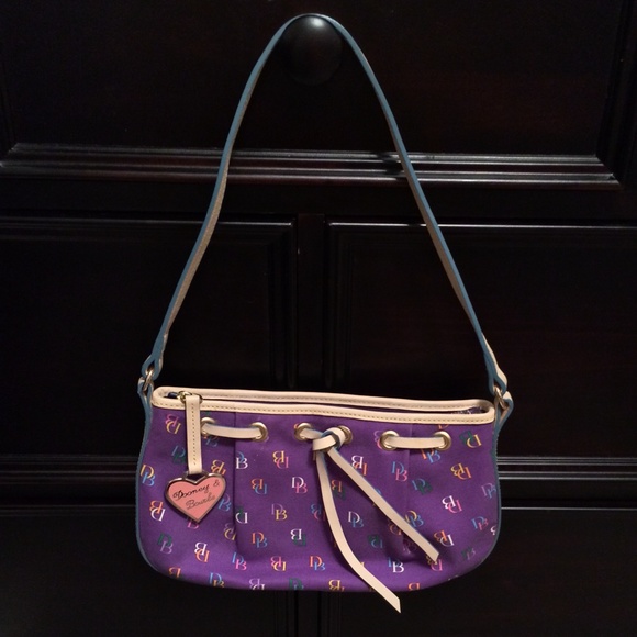 NEW DOONEY & BOURKE LOGO PURPLE CANVAS HANDBAG