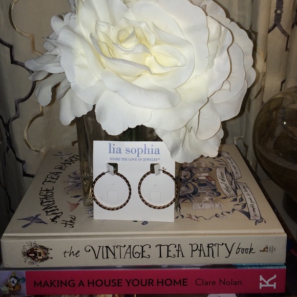 Lia Sophia Rose Gold-Colored Hoops