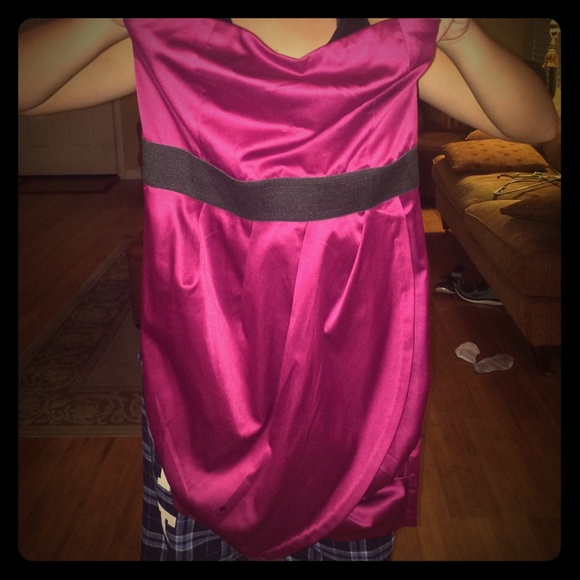 Beautiful pink/purple-y strapless cocktail dress!