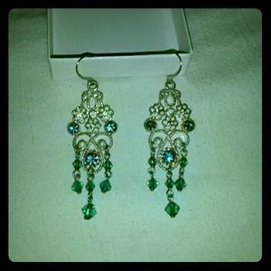 Green and Blue Chandler earings