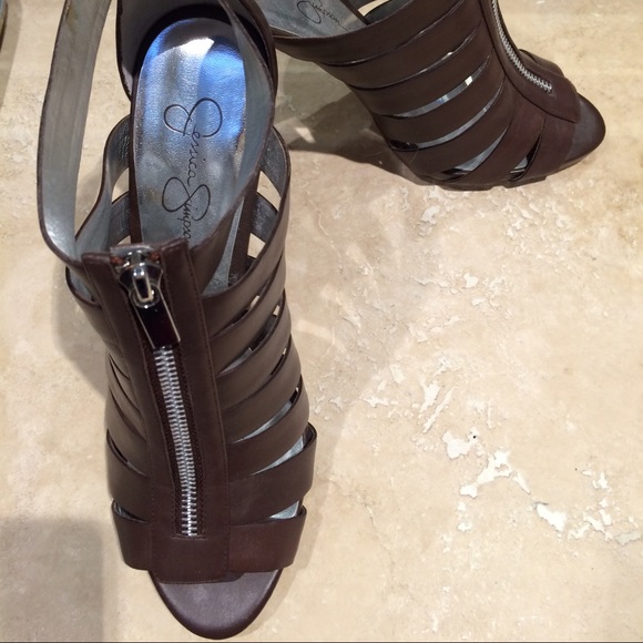 Jessica Simpson "hello" cage stilettos
