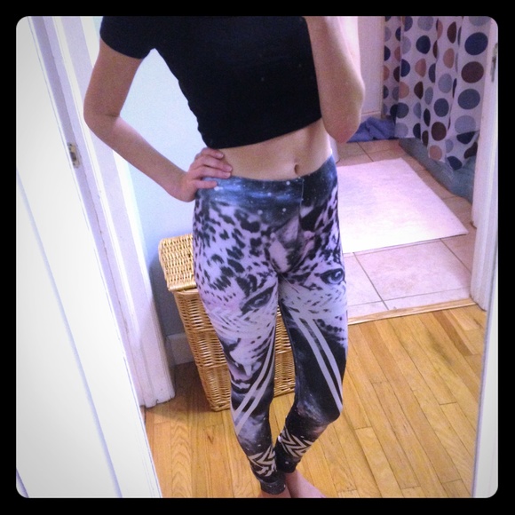high waist tribal leopard galaxy leggings