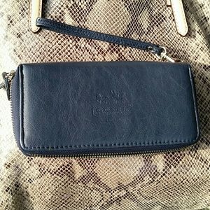 Coach leather wallet - navy blue