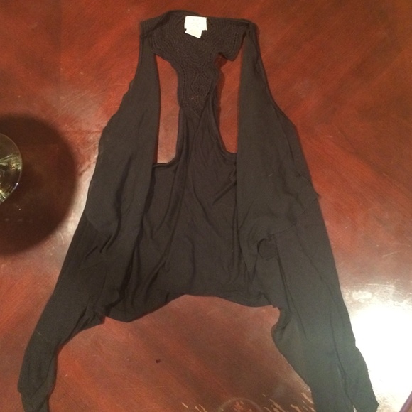 Black lace back cardigan! Worn one time!