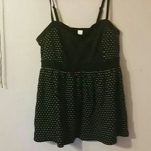 Torrid-black and white lacey baby camisole