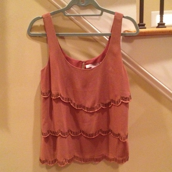 Tan/Brown Beaded Tank Top