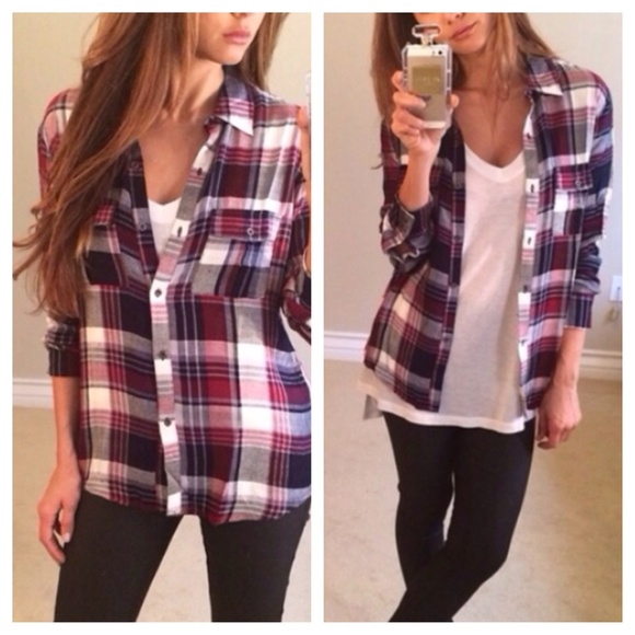 • SOLD • The Perfect Plaid Shirt L - Picture 4 of 4