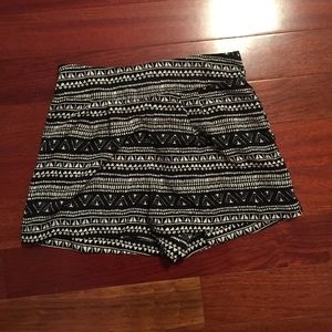 Blue and white woven shorts