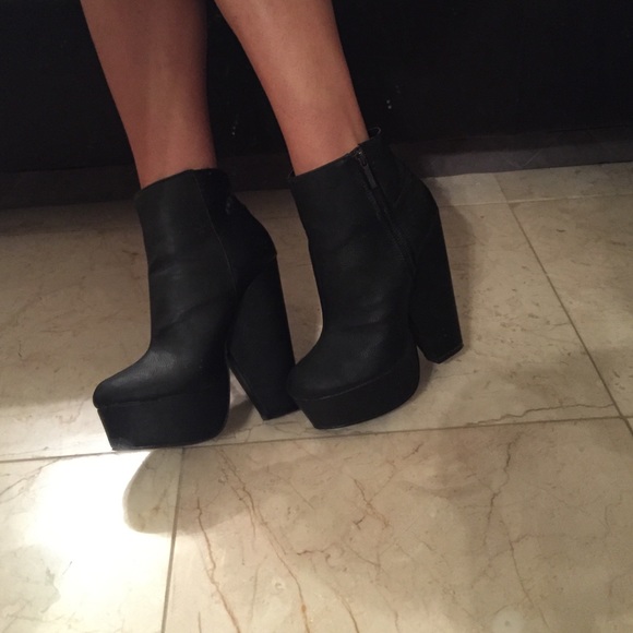 Black Leather Ankle Boots