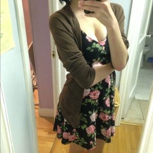 brown casual cardigan