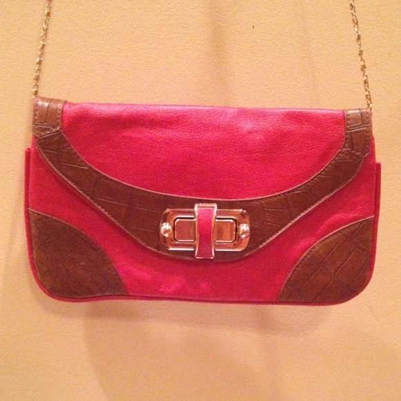 Brown & Red Crossbody Bag