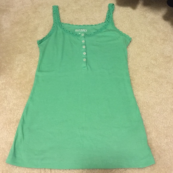 Old navy buttoned medium green tank top
