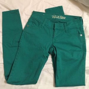 Green Old Navy Rock Star skinny jeans size 0