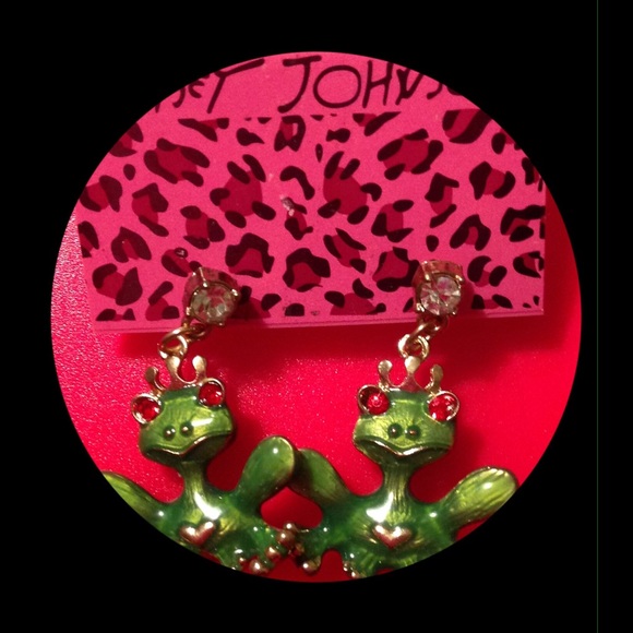 Betsey Johnson Earrings- Frogs