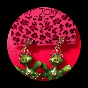 Betsey Johnson Earrings- Frogs