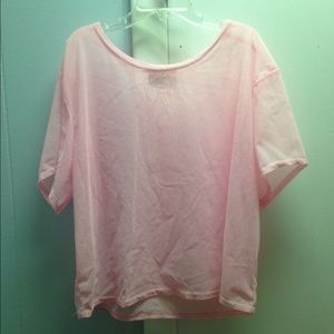 candy pink mesh crop top
