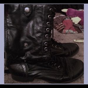 Black combat boots
