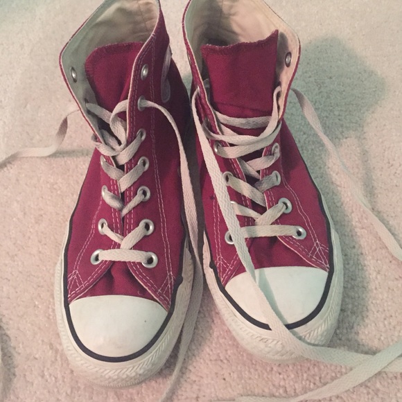 Maroon High Top Converse