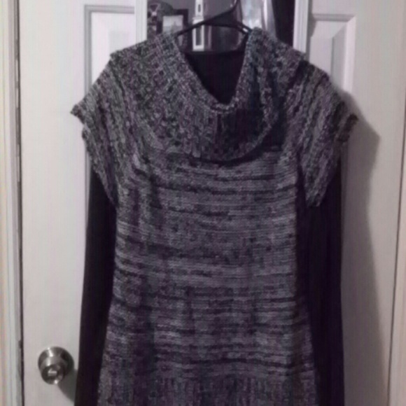 sweater with black shirt underneath