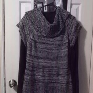 sweater with black shirt underneath