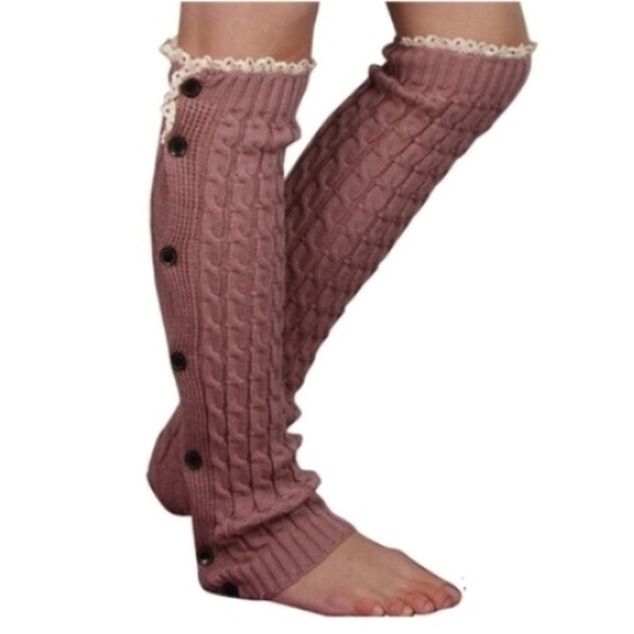 🆕 Lace Boot Socks/Leg Warmers, Buttons Lavender!