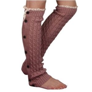 🆕 Lace Boot Socks/Leg Warmers, Buttons Lavender!
