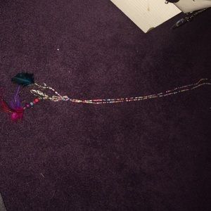 feather and beaded necklace!