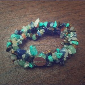 Chunky stone "strength" bracelet