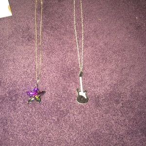 bundle! long guitar necklace & short star necklace