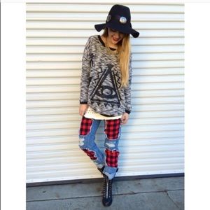 Millau blk/wht triangle long sleeve