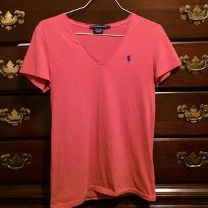 Dark Coral/Red Polo V Neck