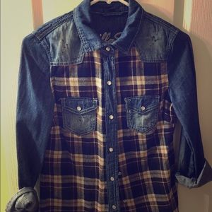 Jean/plaid button down