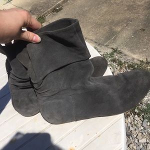 Grey suede Steve Madden booties