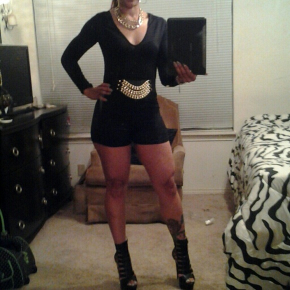 Long Sleeve Bodycon Bandage Jumpsuit - Picture 2 of 4