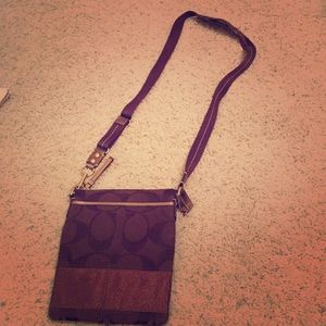 Coach cross body dark brown