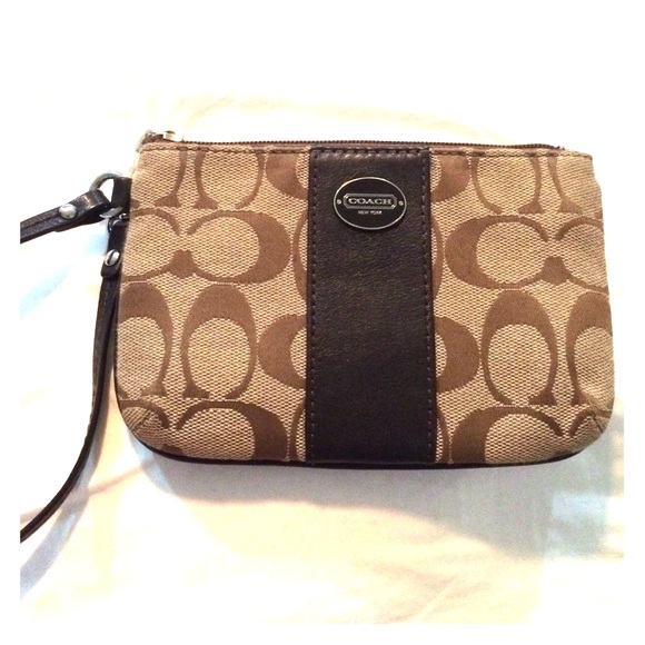 Coach Signature Print Wristlet