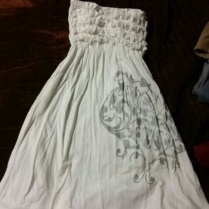 White strapless sun dress
