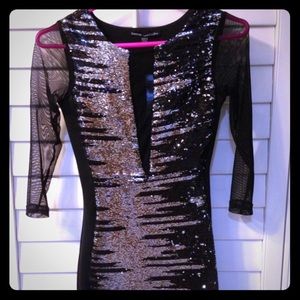 Bebe mesh sequin dress