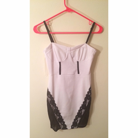 Nasty Gal Bodycon Black & White Slip Dress