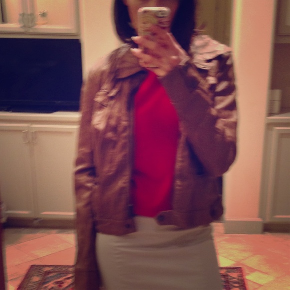 Wrinkled brown leather jacket