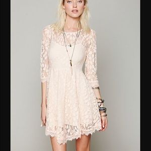 Free People Peach Lace Dress