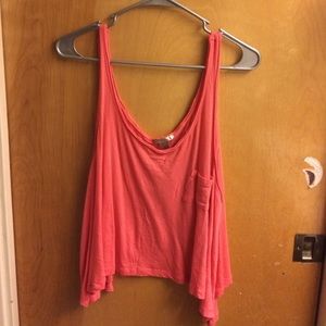 Pink crop tank top
