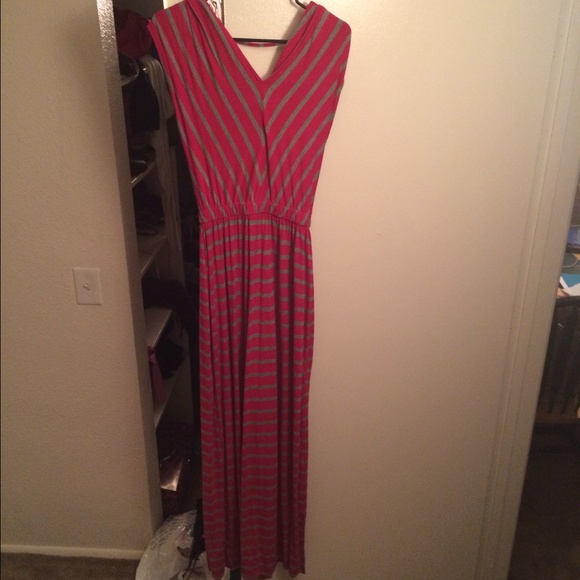 Striped grey and pink maxi dress from Target