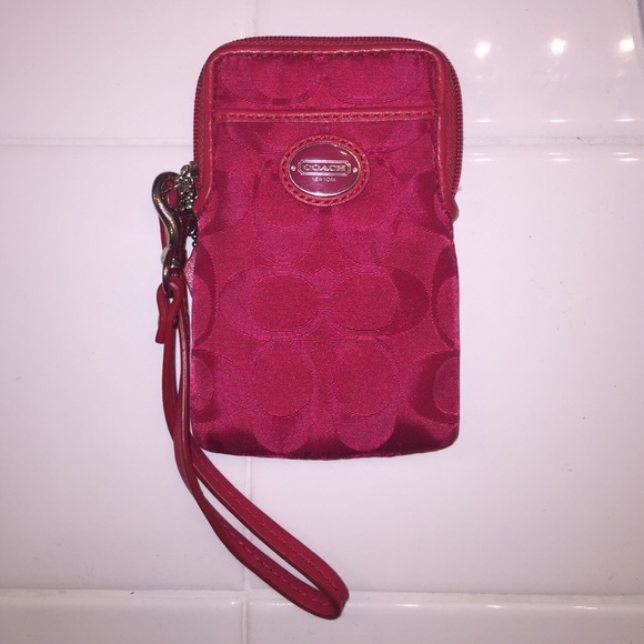 Coach fabric phone and credit card holder