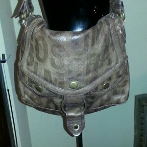 MARC JACOBS Logo Embossed Bag w/Chunky MJ Hardware