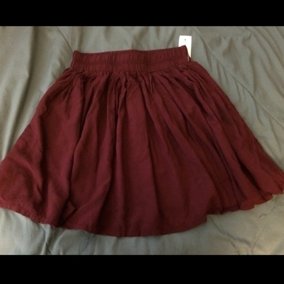 Burgundy Skater Skirt